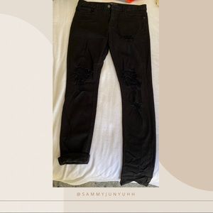 Men’s Black Skinny Ripped Jeans